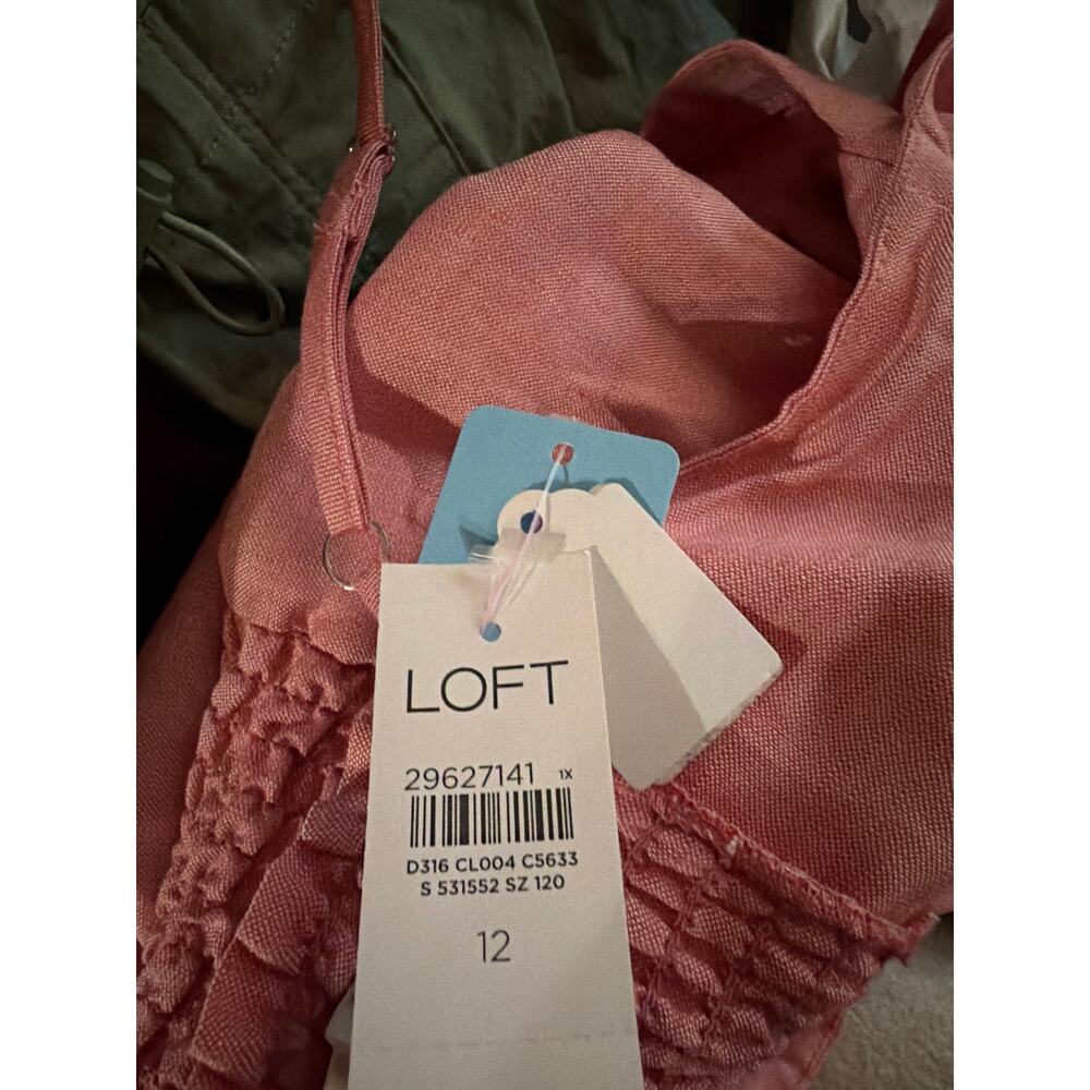 Loft pink linen blend jumpsuit NWT 12 - Picture 7 of 8